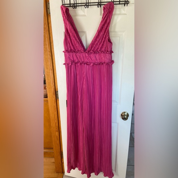 Lulus Dresses & Skirts - Lulus Pink Pleated Maxi Romper Dress (XL, NWT)